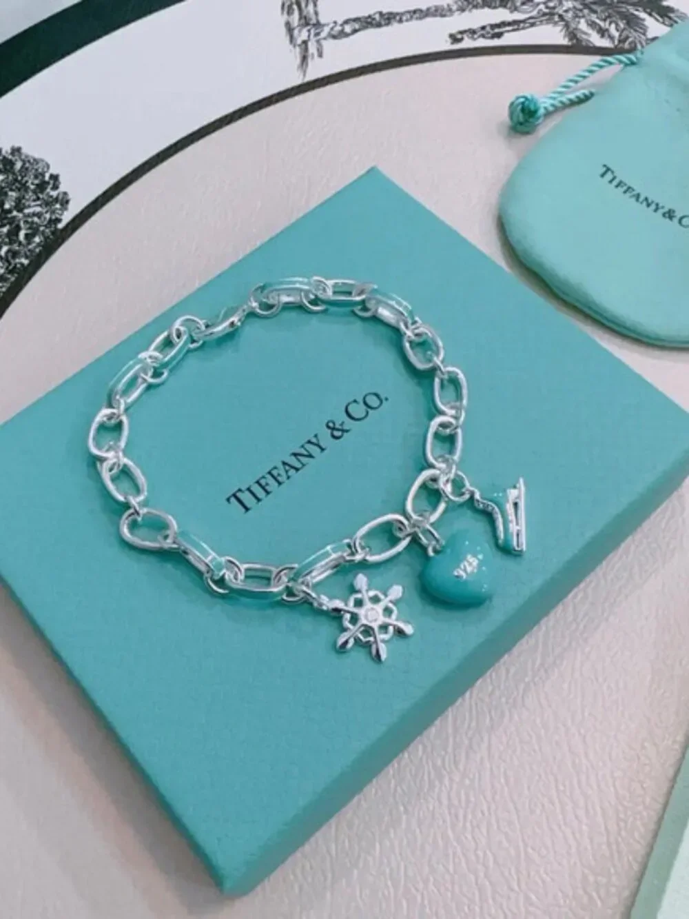 Tiffany & Co. Blue Silver Heart Bracelet